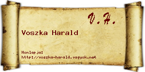 Voszka Harald névjegykártya